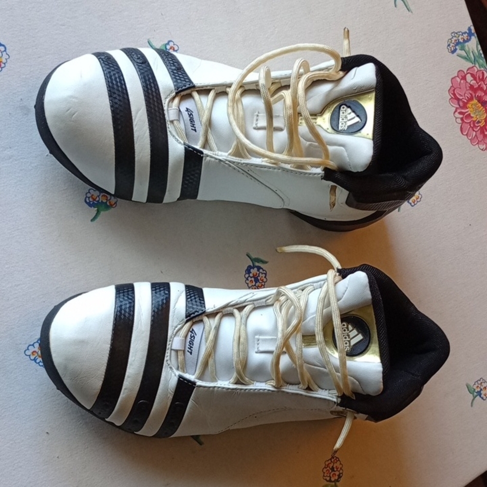 Adidas 4 Sight White and Black Athletic Shoes